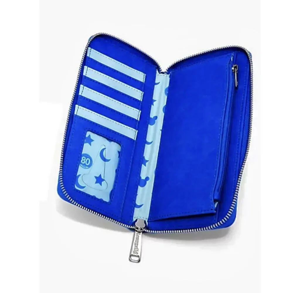 Loungefly Disney Mickey Mouse Fantasia Sorcerer Zip Wallet 80th Anniversary